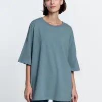 Футболка унисекс оверсайз Crosstown, серо-зеленая, размер L