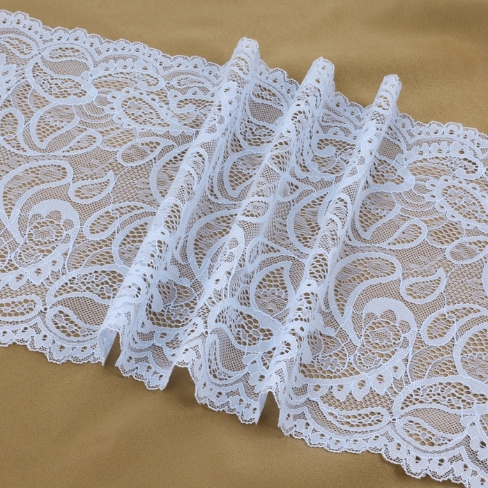 Кружевная эластичная ткань, 235 мм &times; 2,7 &plusmn; 0,5 м, цвет небесно-голубой