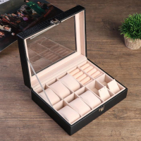 Шкатулка кожзам под часы 6 отделений и бижутерию "Чёрная с белой строчкой" 7,7х25,5х20 см Шкатулка кожзам под часы 6 отделений и бижутерию "Чёрная с белой строчкой" 7,7х25,5х20 см