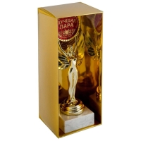 Кубок наградная фигура Ника с вкладышем &laquo;Лучшая пара&raquo;, пластик, подставка камень, золото, 18 х 7 см