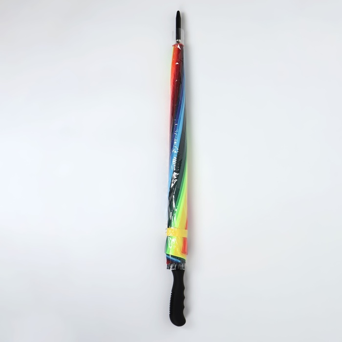 Зонт - трость полуавтоматический &laquo;Радуга&raquo;, эпонж, 16 спиц, R = 48/55 см, D = 110 см, разноцветный