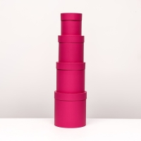 Набор шляпных коробок  4 в 1 "Малина", 20 &times; 20 ‒13 &times; 13 см