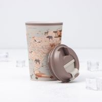 Термостакан с крышкой с клапаном «Карта», 350 мл, 8,6×8,6×15,5 см, цвет светло-бежевый Термостакан с крышкой с клапаном «Карта», 350 мл, 8,6×8,6×15,5 см, цвет светло-бежевый