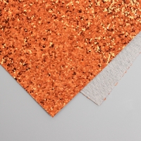 Лист для творчества иск.кожа "Крупные блёстки" оранжевый лист 33х20 см толщина 0,84 мм Лист для творчества иск.кожа "Крупные блёстки" оранжевый лист 33х20 см толщина 0,84 мм