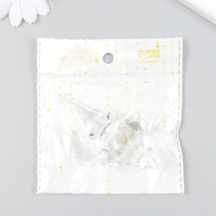 Декор для творчества пластик Декор для творчества пластик "Фигурная сосулька, кристалл" прозрачный 4,1х4,1х8,4 см