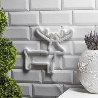 Неоновая вывеска &laquo;Олень&raquo; 27 &times; 26 см, батарейки ААх3 (не в комплекте), USB, свечение тёплое белое