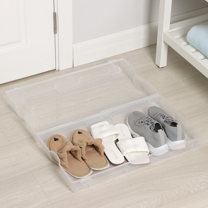 Короб для хранения обуви &laquo;Реноме&raquo;, 61&times;34&times;13 см, цвет прозрачный