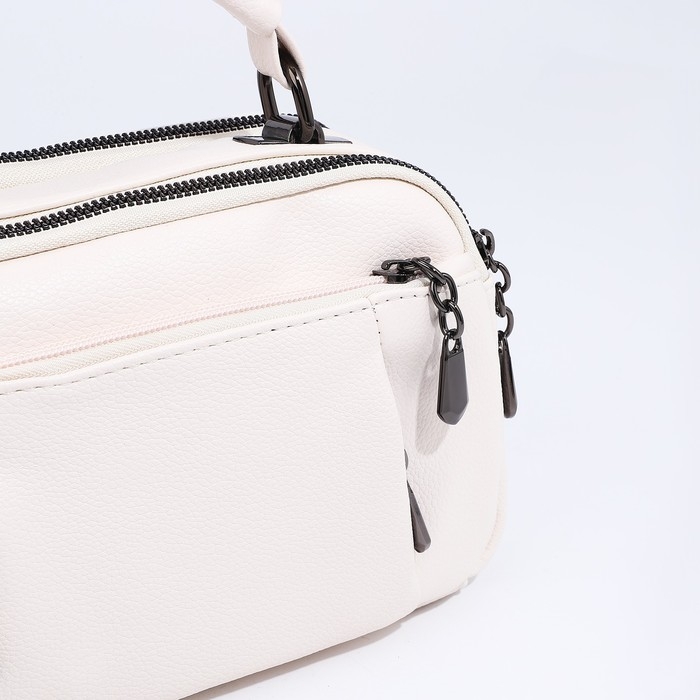 Сумка женская на молнии, цвет белый