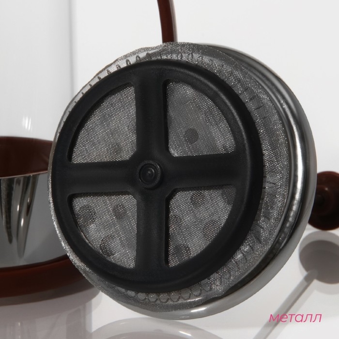 Чайник заварочный френч - пресс Доляна «Риц», 600 мл, стекло, цвет коричневый Чайник заварочный френч - пресс Доляна «Риц», 600 мл, стекло, цвет коричневый