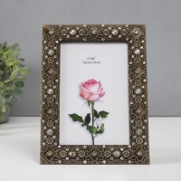 Фоторамка металл, стекло 10х15 см "Арктур" латунь стразы 1х14,2х19,2 см Фоторамка металл, стекло 10х15 см "Арктур" латунь стразы 1х14,2х19,2 см