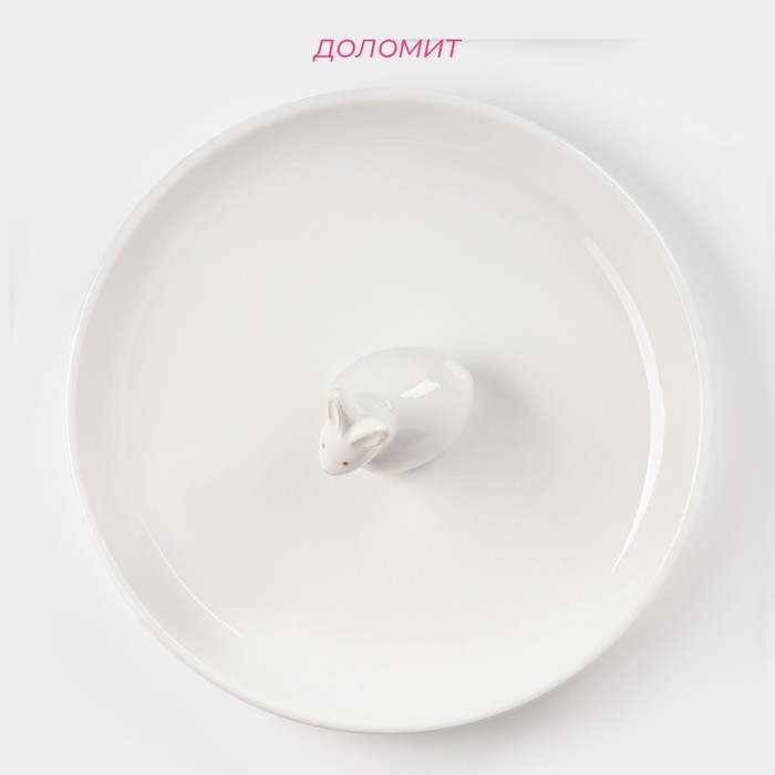 Блюдо &laquo;Зайка в золотом&raquo;, d=20,5 см, цвет белый