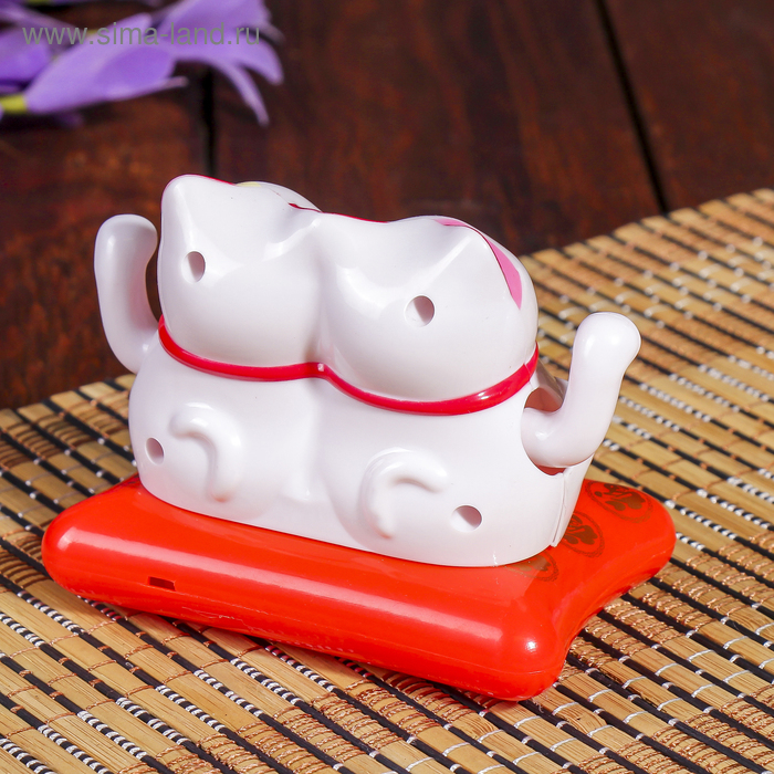 Маятник пластик от солнечной батареи Маятник пластик от солнечной батареи "Два кота Манэки-нэко с мешком золота" 6,5х8,5х5,5 см