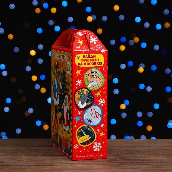 Новый год. Коробка подарочная складная "Ну,погоди!" 17 х 7 х 25 см.