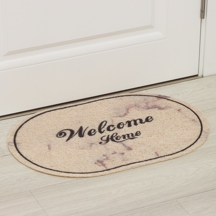 Коврик придверный грязезащитный Доляна Welcome Home, 40×60 см, цвет мрамор Коврик придверный грязезащитный Доляна Welcome Home, 40×60 см, цвет мрамор