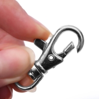 Карабин металлический, 37 &times; 12 мм / 9 &times; 1,7 мм, 10 шт, цвет серебряный