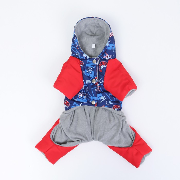 Комбинезон зимний для животных "Лыжник",M (ДС 24-26, ОШ 26-28, ОГ 36-38 см), микс