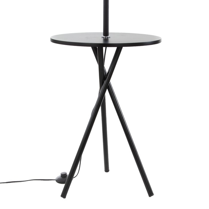 Торшер "Патрисиа" 1х15Вт Е27 со столиком черный/коричневый 40х40х157см