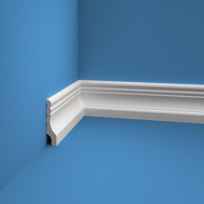 Плинтус пластиковый ударопрочный белый 100х23х2000мм Плинтус пластиковый ударопрочный белый 100х23х2000мм