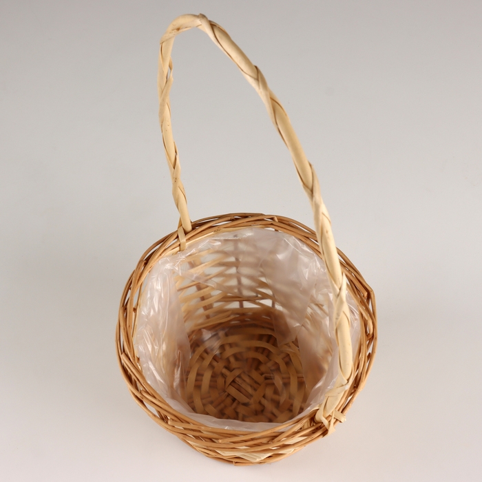 Корзина плетеная, D19x12xH35 см, натуральный, ива