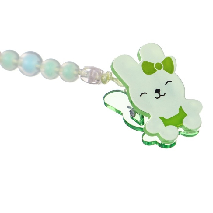 Держатель для соски - пустышки «Зайка», цвет зеленый Держатель для соски - пустышки «Зайка», цвет зеленый