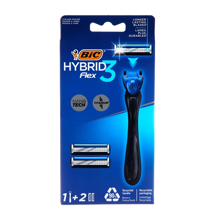 Набор BIC Hybrid 3 Flex, станок для бритья, + 2 кассеты с 3 лезвиями Набор BIC Hybrid 3 Flex, станок для бритья, + 2 кассеты с 3 лезвиями