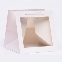 Пакет крафт с квадратным дном и окном 30 Х 30 Х 30 см Белый, 1шт Пакет крафт с квадратным дном и окном 30 Х 30 Х 30 см Белый, 1шт
