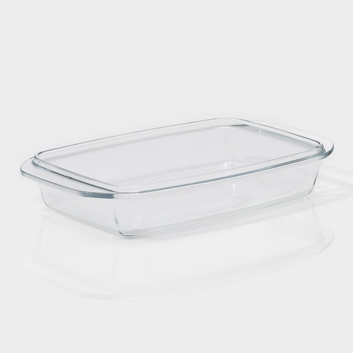 Кастрюля из жаропрочного стекла для запекания Доляна &laquo;Утятница&raquo;, 2,9 л, 24,5&times;20,5&times;13,5 см, с крышкой