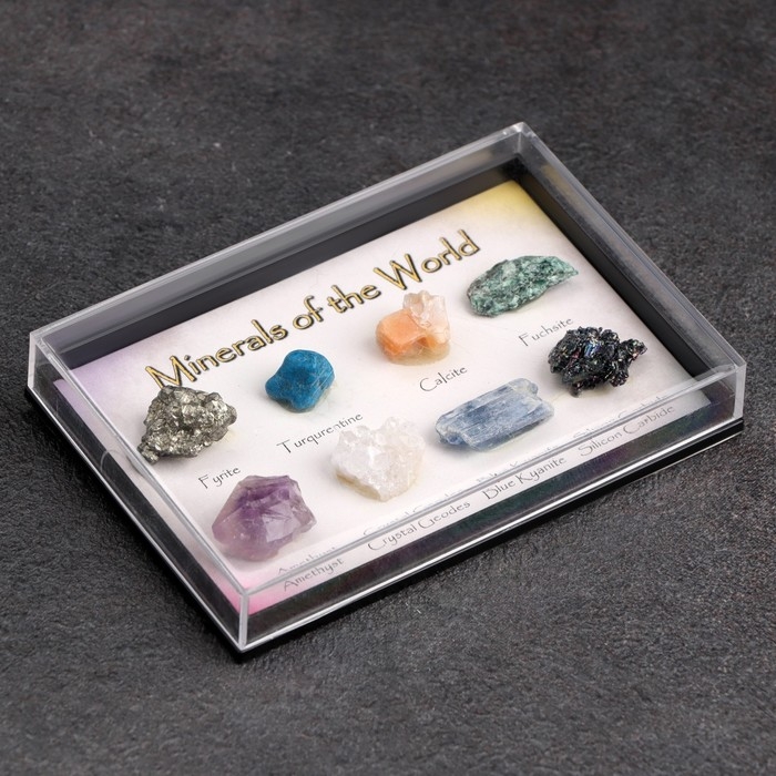 Коллекция минералов, 8 шт, 8х5,5х1,3 см Коллекция минералов, 8 шт, 8х5,5х1,3 см
