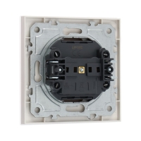 Розетка одноместная TOT Matte Glass, 10 А, скрытая, без з/к, стекло, белая Розетка одноместная TOT Matte Glass, 10 А, скрытая, без з/к, стекло, белая