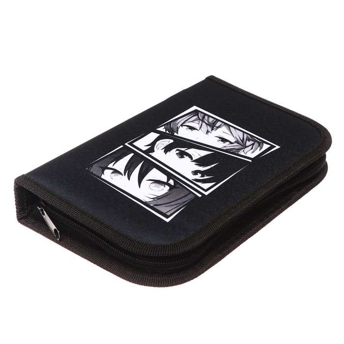 Пенал 1 секция, 130 х 210 х 40 мм, 2 откидные планки, тканевый, Calligrata TOP, Content Пенал 1 секция, 130 х 210 х 40 мм, 2 откидные планки, тканевый, Calligrata TOP, Content "Аниме", МИКС