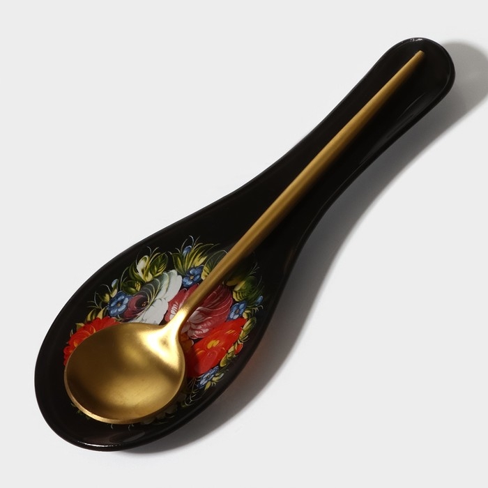 Подставка стеклянная под ложку Доляна «Народные мотивы», 23,5×8,3×1,5 см Подставка стеклянная под ложку Доляна «Народные мотивы», 23,5×8,3×1,5 см