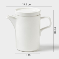 Заварочный чайник Magistro Modern, 960 мл, 19,5×11×18 см, фарфор, белый Заварочный чайник Magistro Modern, 960 мл, 19,5×11×18 см, фарфор, белый