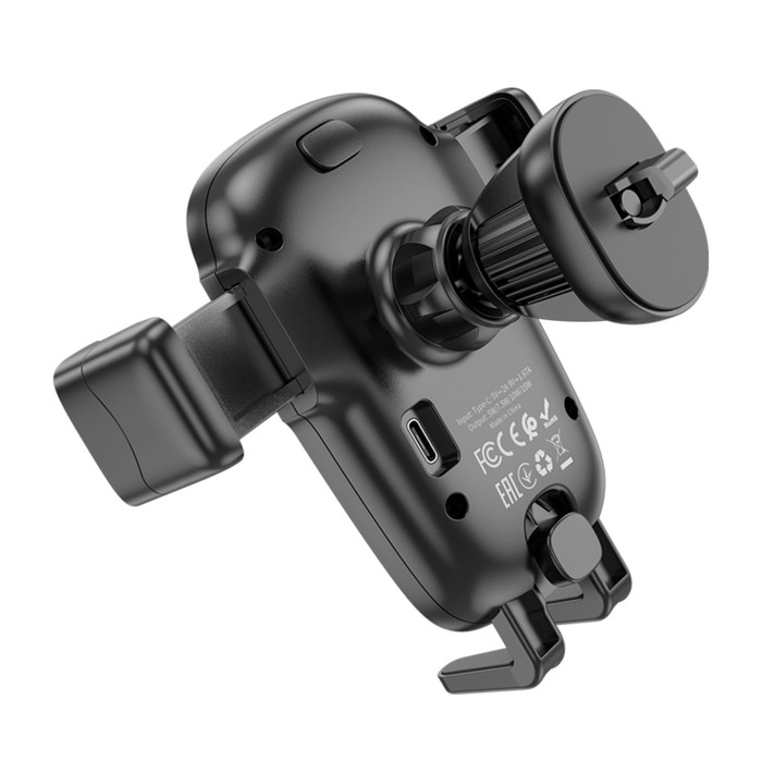 Автомобильный держатель Hoco HW1, беспроводная зарядка, для 4.5-7.0 дюймов, 15 Вт, чёрный Автомобильный держатель Hoco HW1, беспроводная зарядка, для 4.5-7.0 дюймов, 15 Вт, чёрный