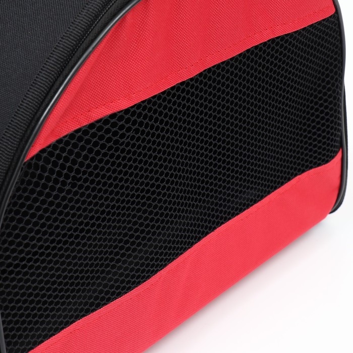 Сумка - переноска для животных, полукруглая с карманоми ПВХ, 37 х 18 х 25 см, красная