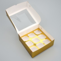 Коробка складная на 9 капкейков с окном «С Новым Годом», 25 х 25 х 10 см, Новый год Коробка складная на 9 капкейков с окном «С Новым Годом», 25 х 25 х 10 см, Новый год