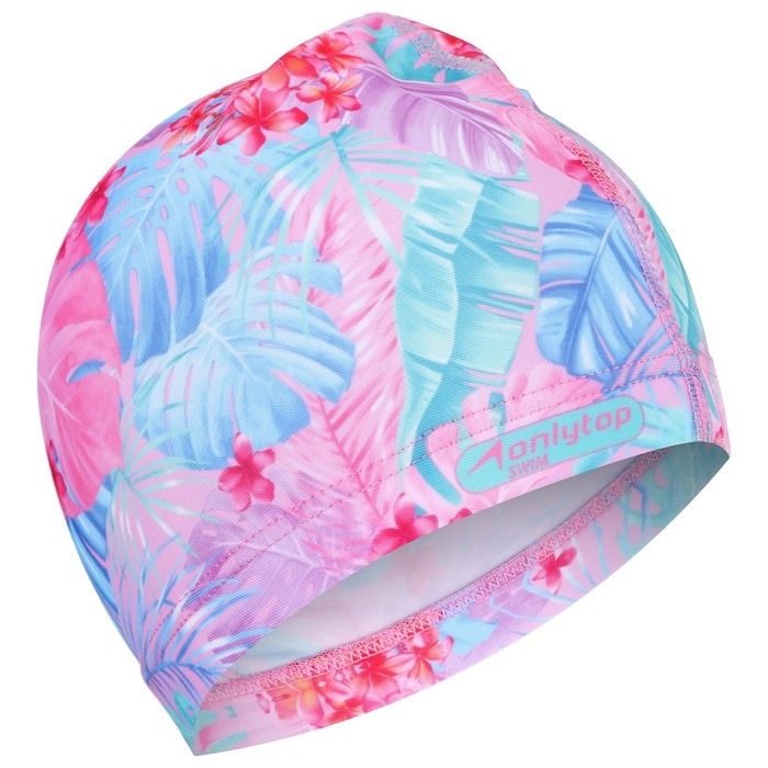 Шапочка для плавания взрослая ONLYTOP &laquo;Тропики&raquo;, тканевая, обхват 54-60 см