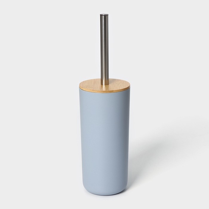 Набор аксессуаров для ванной комнаты SAVANNA &laquo;Вуди&raquo;, 6 предметов (мыльница, дозатор, 2 стакана, ёршик, ведро), цвет серый