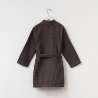 Халат вафельный детский Крошка Я "Boho" размер 30 (98-104 см), цвет светло серый, 100% хлопок 290 г/м2