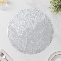 Салфетка сервировочная на стол Доляна «Фэйви», d=38 см, цвет серебро Салфетка сервировочная на стол Доляна «Фэйви», d=38 см, цвет серебро