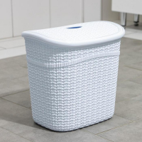 Набор для ванной комнаты, 7 предметов: корзина 4 шт, корзина для белья, ведро для мусора, ёрш, цвет белый Набор для ванной комнаты, 7 предметов: корзина 4 шт, корзина для белья, ведро для мусора, ёрш, цвет белый