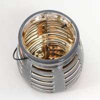 Подсвечник керамика на 1 свечу "Фонарь. Полосы" внутри золото МИКС 11,5х11,5х11 см