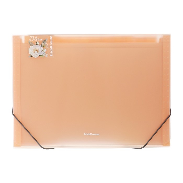 Папка-картотека, А4, 12 отделений, 550 мкм, ErichKrause Папка-картотека, А4, 12 отделений, 550 мкм, ErichKrause "Matt Pastel Bloom", на резинке, тиснение "песок", микс