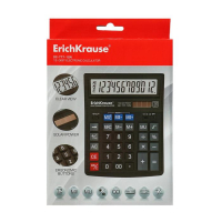Калькулятор настольный 12-разрядный ErichKrause DC-777-12N, чёрный Калькулятор настольный 12-разрядный ErichKrause DC-777-12N, чёрный