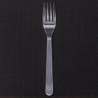 Набор одноразовых вилок, 18 см, 10 шт, цвет прозрачный Набор одноразовых вилок, 18 см, 10 шт, цвет прозрачный