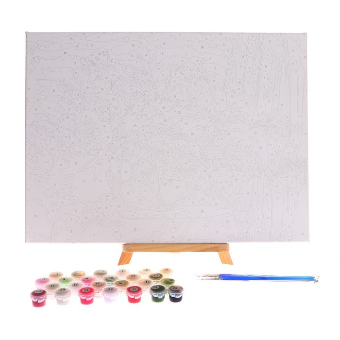 Картина по номерам на холсте с подрамником &laquo;Букет в стеклянной вазе&raquo;, 40х30 см