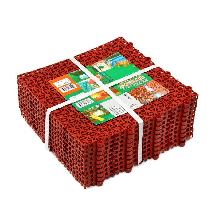 Модульное покрытие, 30 &times; 30 &times; 1,1 см, пластик, терракотовый, 1 шт.