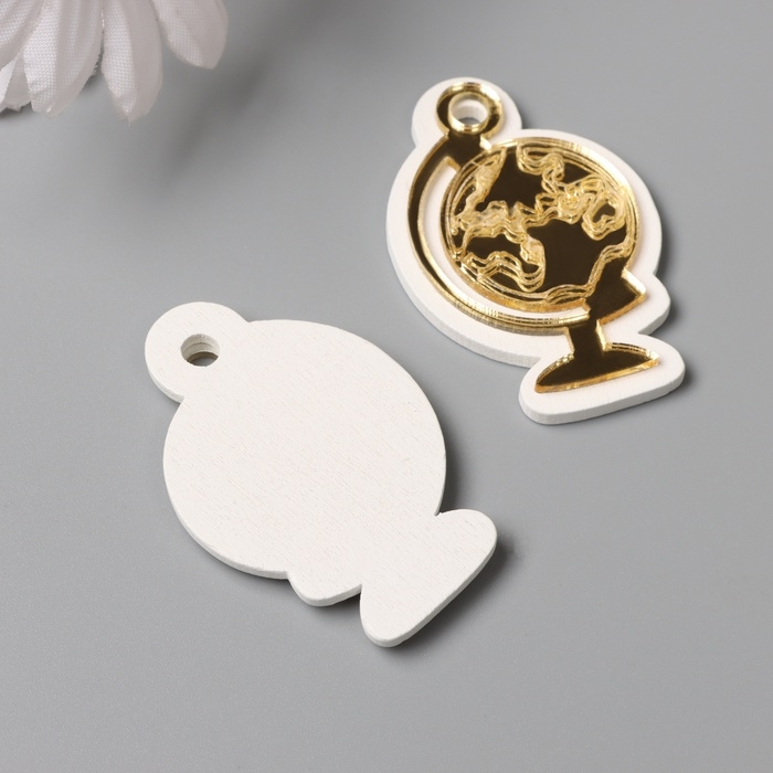 Декор для творчества дерево, пластик Декор для творчества дерево, пластик "Глобус" зеркальный набор 2 шт 3,4х5 см