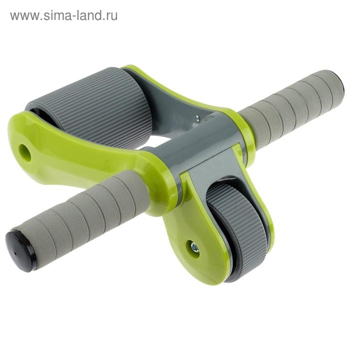 Ролик для пресса, 2 колеса, с ковриком, цвета МИКС