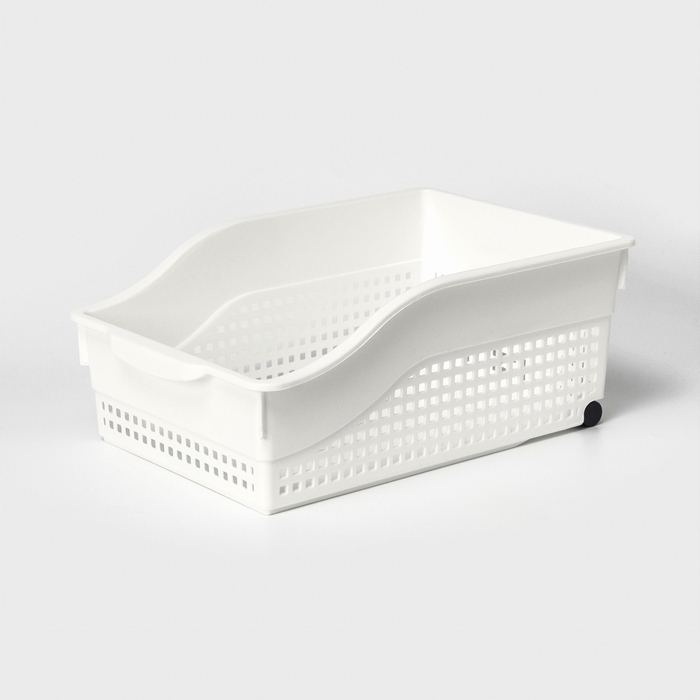 Контейнер для хранения хозяйственный &laquo;Лофт&raquo;, 31&times;21&times;12,5 см, на колёсах, цвет белый