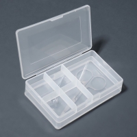 Органайзер для хранения, с крышкой, двусторонний, 10,2 &times; 7 &times; 3,2 см, цвет белый